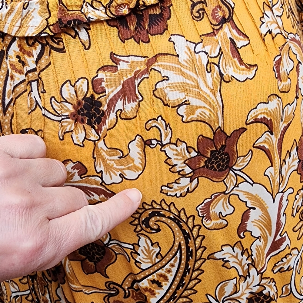 Spell Designs Etienne Maxi Dress Mustard Boho Festival Cottagecore Size L - Picture 6 of 16